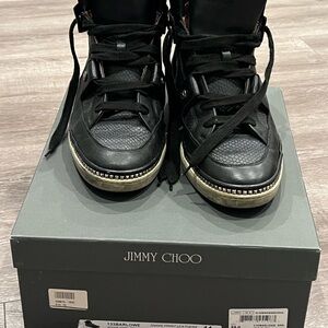 Jimmy Choo Black High-Top Sneakers